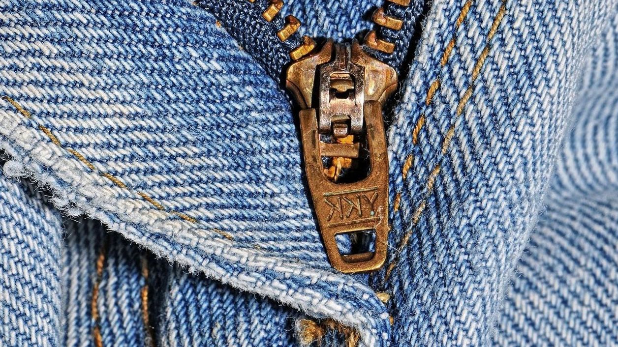 Denim jacket with elbow patch